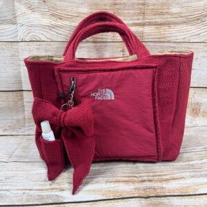 The North Face Burgundy Tote with Bow Accent